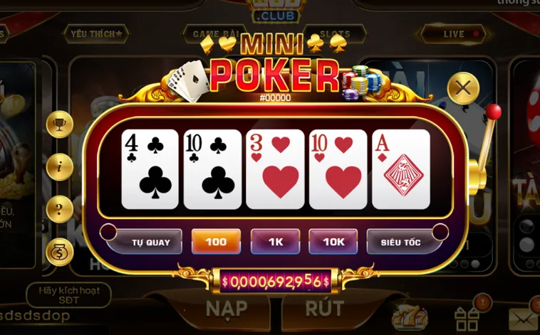 Minigame Mini Poker Tại HitClub Sự Kết Hợp Hoàn Hảo Giữa Slots Và Poker