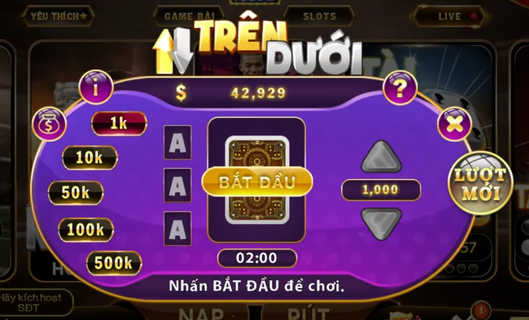 Minigame Trên Dưới Tại HitClub Bí Quyết Dự Đoán Nhanh Thắng Lớn